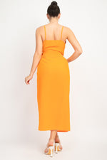 Load image into Gallery viewer, Orange Sweetheart Wrap-Tie Maxi Dress
